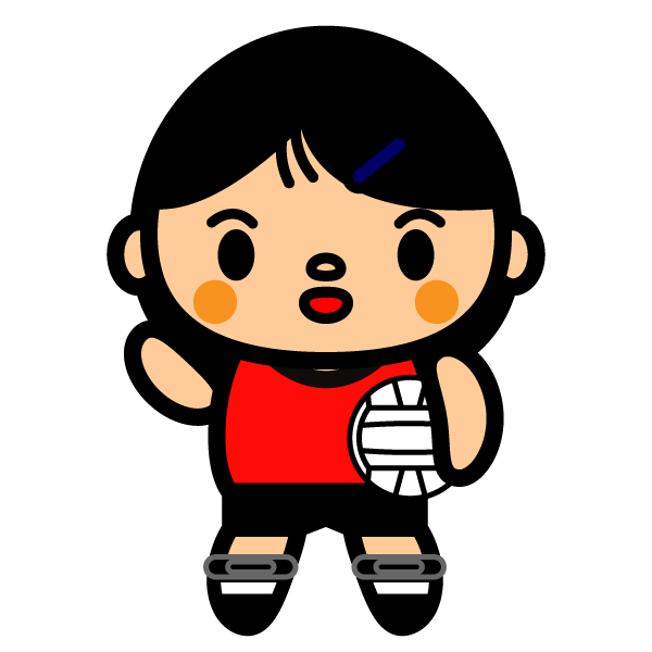 かわいいバレーボール女子の無料イラスト 商用フリー オイデ43