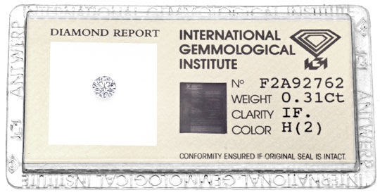 Original-Foto 1, DIAMANT BRILLIANT IGI WESSELTON LUPENREIN