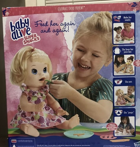 Dolls Bears Baby Alive Snackin Sara Poops Drinks Sara Blonde Talking Doll Eats Dolls Interactive
