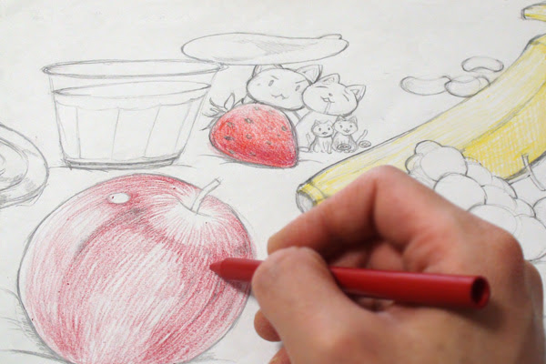 クーピーペンシルで絵を描く エイミーのアトリエ