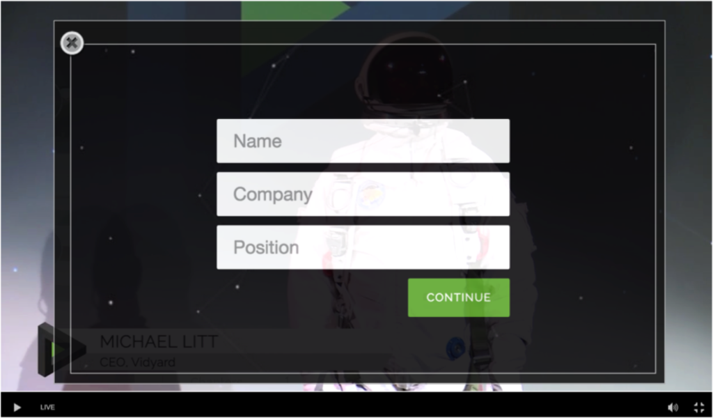 Live Streaming Video Form