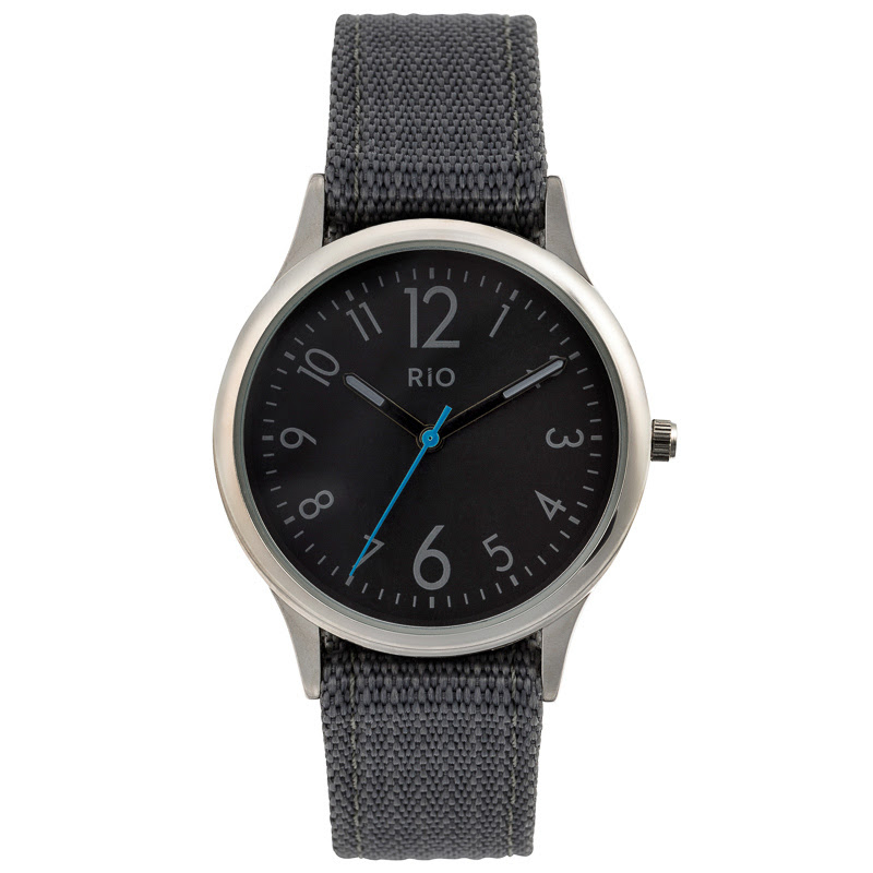 Home Gifts Watches Mens Watches Rio Mens Watch - Grey Canvas Strap