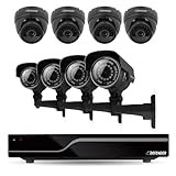 DEFENDER SENTINEL 8CH Smart Security System, 500GB DVR and 4 Dome/4 Bullet Cameras with 600TVL, IR Cut Filter and Night Vision