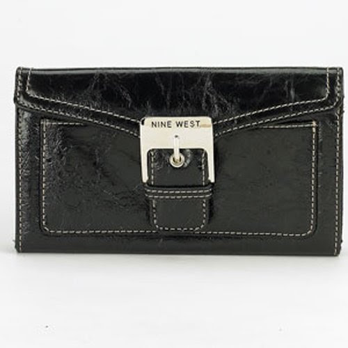 Nine West Hipster Checkbook Wallet in Black