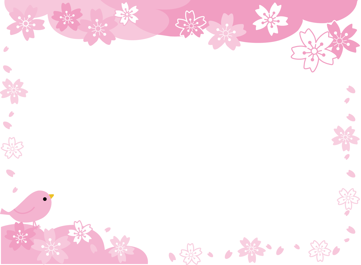 飾り枠 ライン 無料イラスト素材 桜