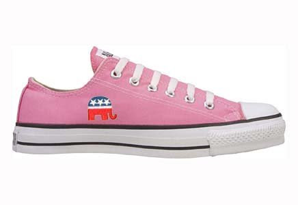 Converse Chuck Taylor All Star Lo Top Pink with Republican Logo Canvas Shoes