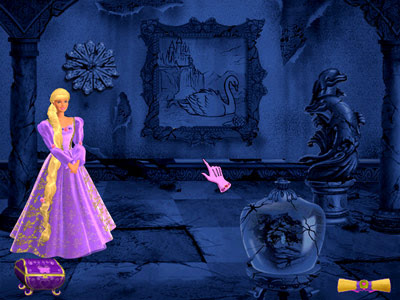 Tangled Coloring on Barbie As Rapunzel In The Damaged Hallway