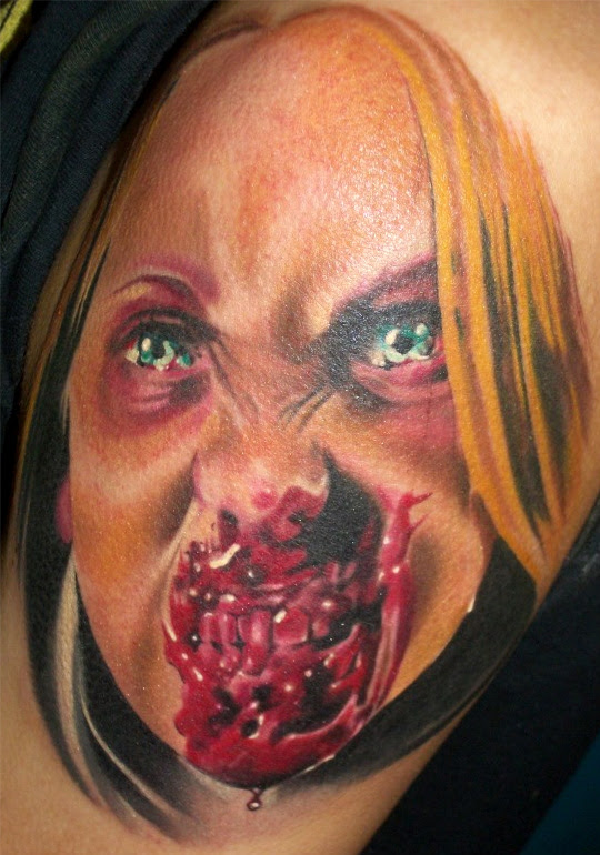 woman with tattoo