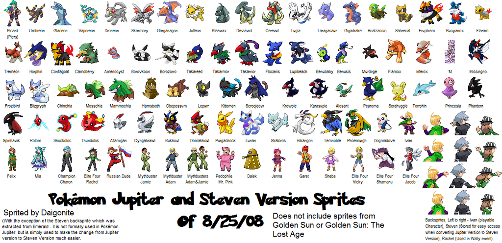 in Pokémon Jupiter. pokemon sprites all. in Pokémon Jupiter.