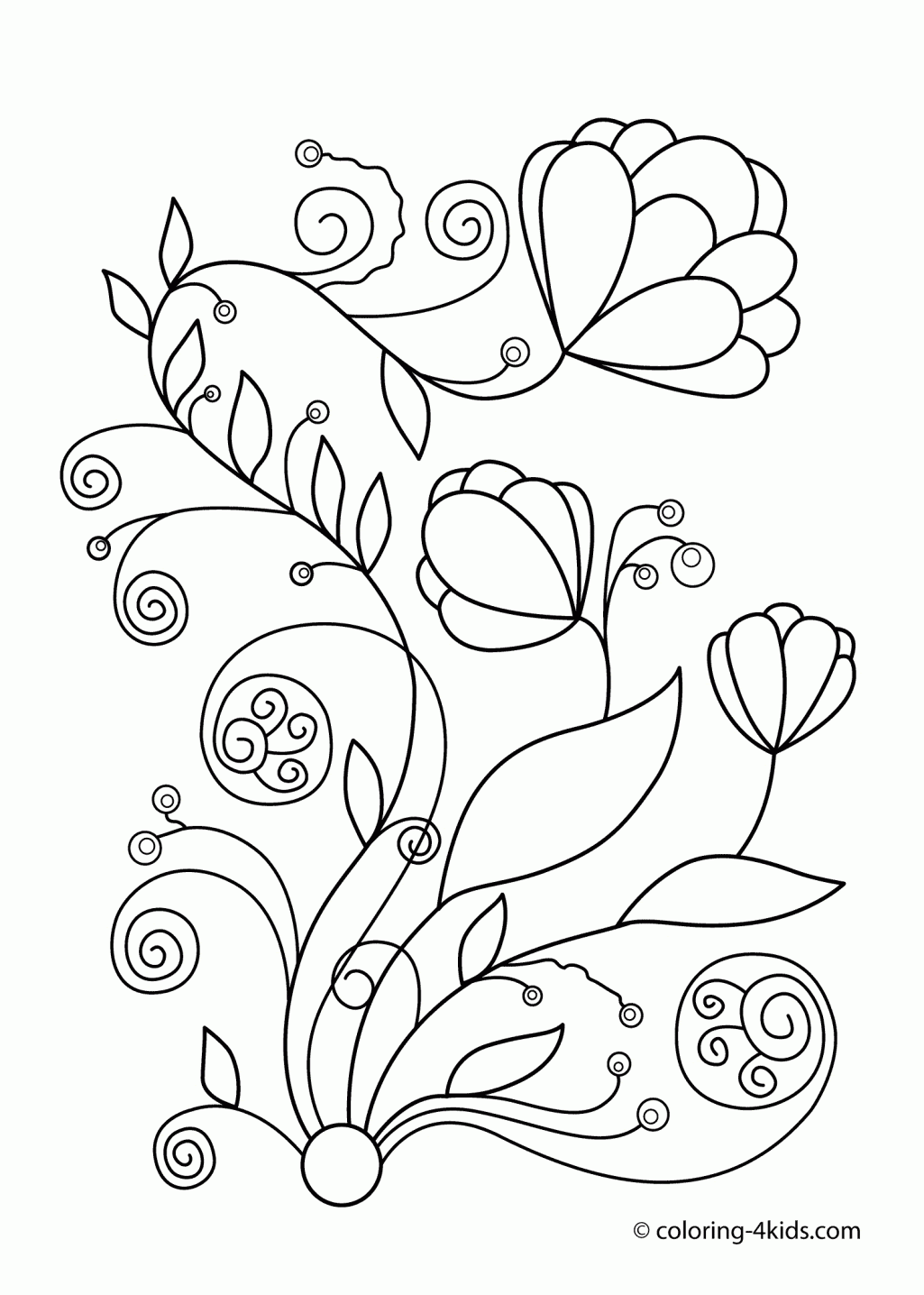 Free Free Printable Coloring Pages Of Flowers For Kids Download