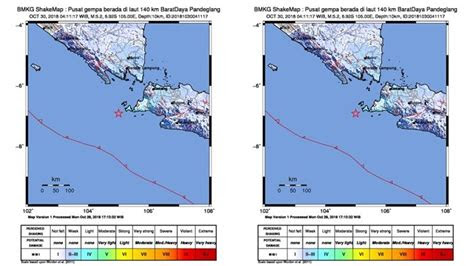 gempa hari  magnitudo  dirasakan hingga jakarta