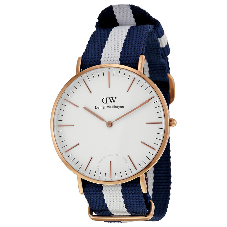 Daniel Wellington Classic Glasgow Eggshell White Dial Blue and White