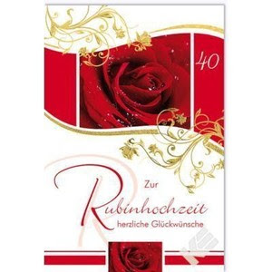 Karte Rubinhochzeit 40. Hochzeitstag | eBay