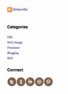 Screenshot of the sidebar from the demo