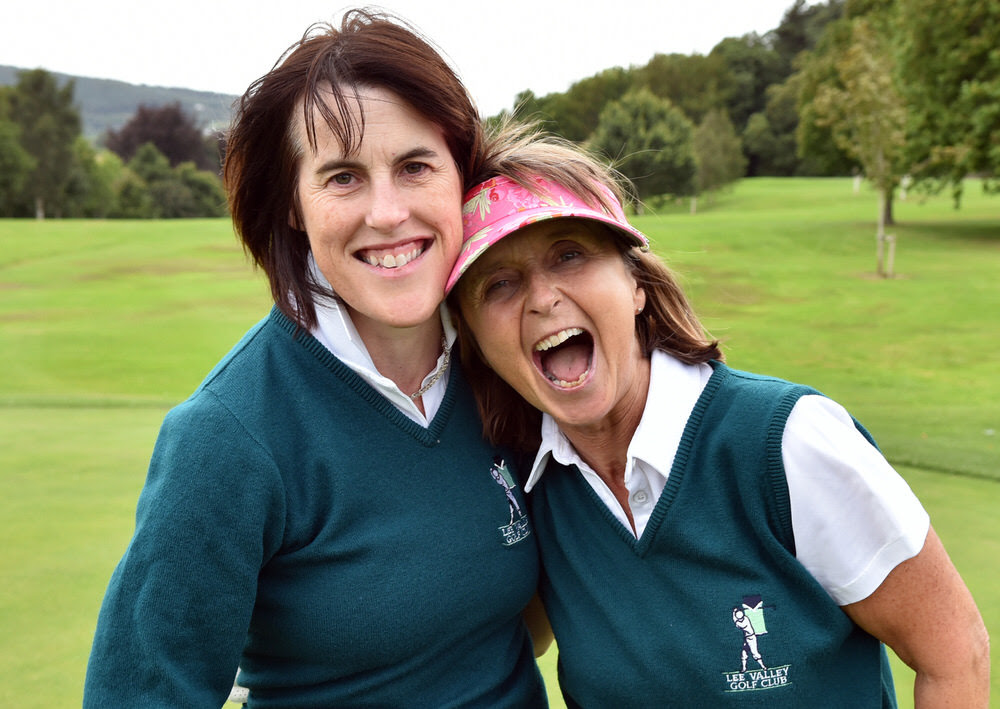 Lee Valley's Helen Geoff (right) with her caddy Catherine Sullivan after holing the winning putt on the 18th green in the AIG Minor Cup at the 2017 AIG Ladies Cups and Shields (Munster) Finals) at Cahir Park Golf Club (02/09/2017). Picture by Pat Cashman