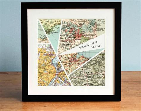 modern geometric hex map design featuring  personalized etsy