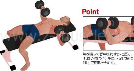 ダンベル ベンチプレス方法解説 超図説 筋力トレーニング