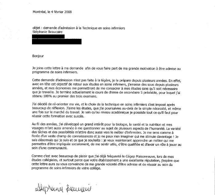 exemple lettre de motivation universitaire