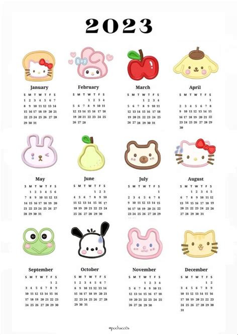 2023 calendar hello kitty drawing hello kitty art hello kitty items