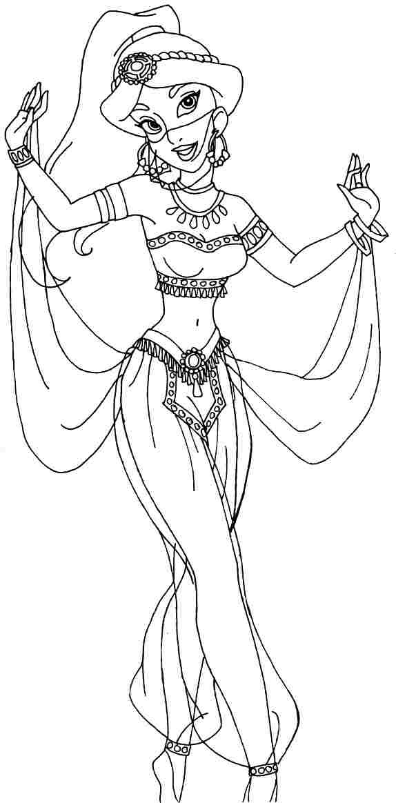 Printable Princess Jasmine Coloring Pages - Coloring Home