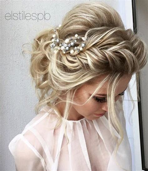 Elstile braided messy bridal hairstyle   Deer Pearl Flowers