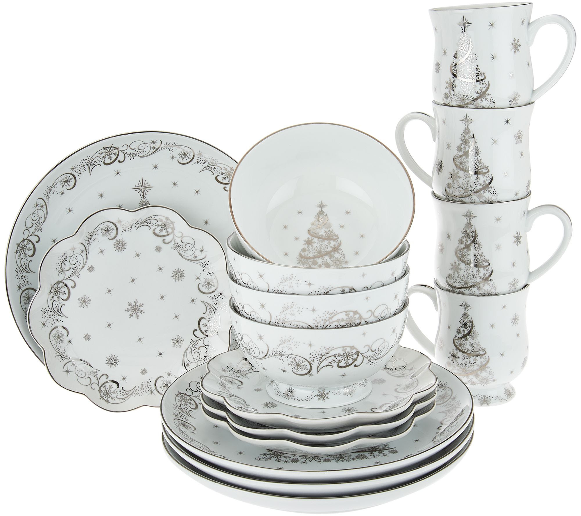 "As Is" Temp- tations 16 pc. Dinnerware Set Choice, Winter 