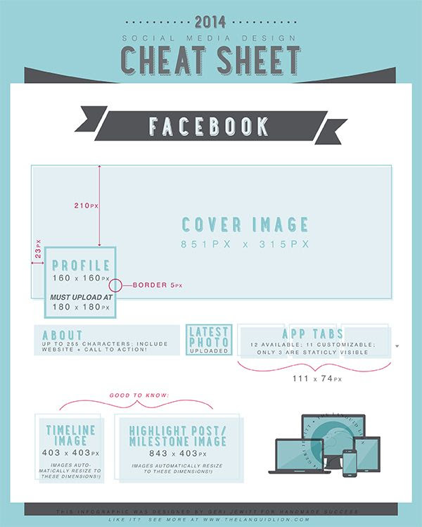 Social Media Cheat Sheet – Facebook 2014 | Design Tools | Pinterest