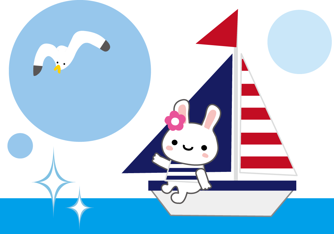 夏の無料イラスト サマーバケーション海のイラスト
