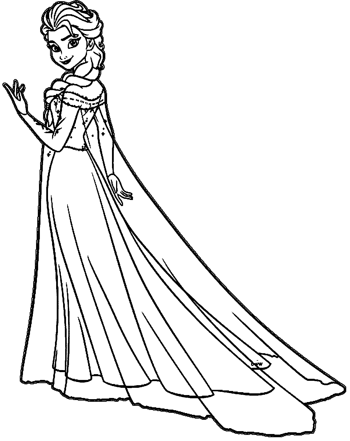 Download Full Body Elsa Coloring Pages