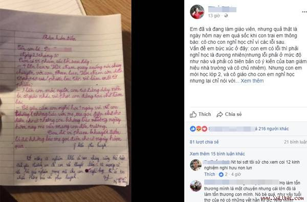  Dòng trạng thái bức xúc của chị T.