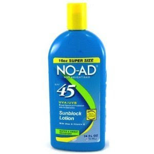 NO-AD Sunscreen Lotion SPF 45 -- 16 fl oz