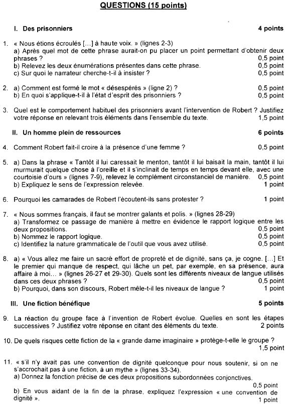 Brevet 2011 Corrige Du Sujet De Francais