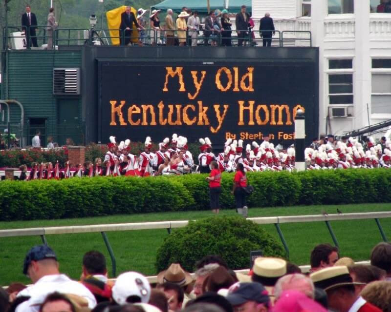 The band playing My Old Kentucky Home at Derby, seen through teary eyes!