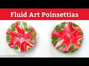 Terbaru Fluid Art Poinsettias Acrylic Pour Painted Rock Design, paling populer!