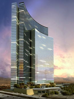 Artist's rendering of the concave Vdara hotel
