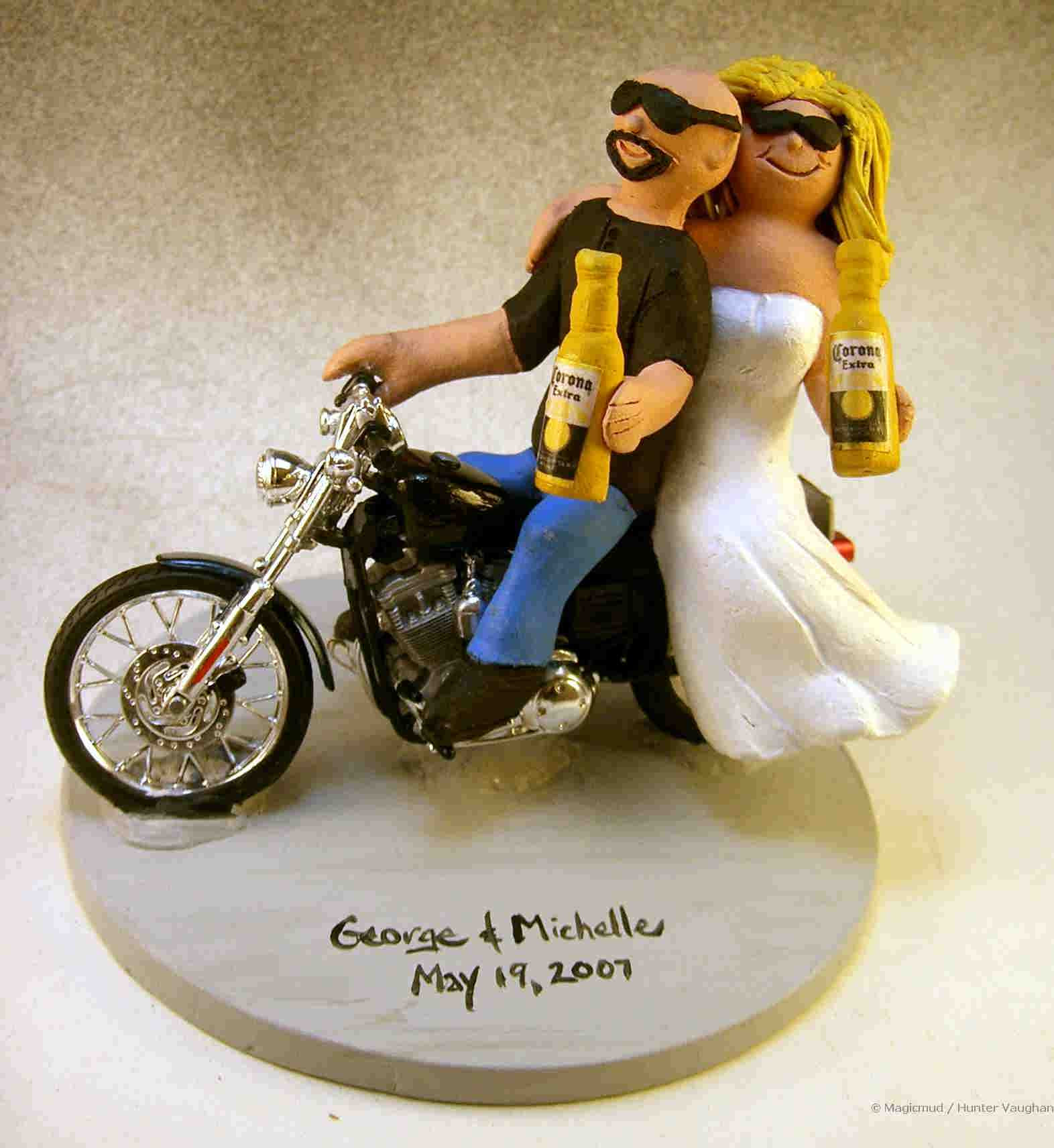 Motorcycle Rider s Wedding Cake Topper Motorcycle Rider s Wedding Cake Topper
