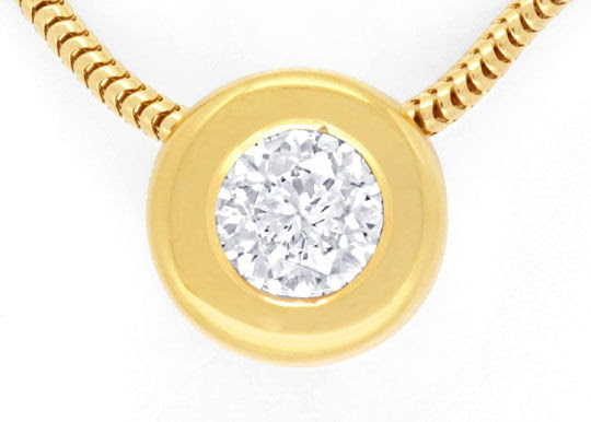 Originalfoto DIAMANTKOLLIER HALBKARÄTER IN ZARGE GELBGOLD LUXUS! NEU