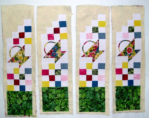 Strips Layered and Quilted