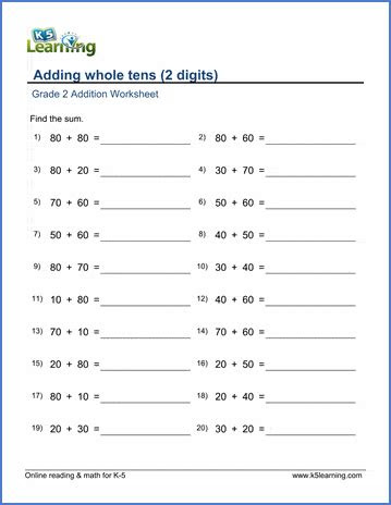  free math worksheets by math drills second grade math worksheets free