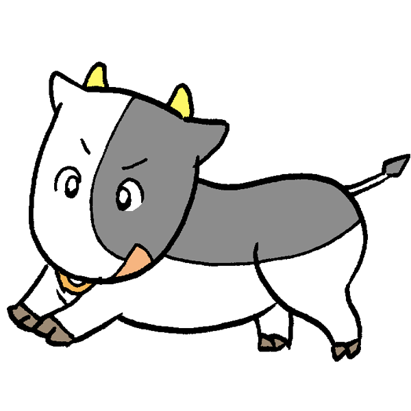 牛走るのイラスト かわいいフリー素材が無料のイラストレイン