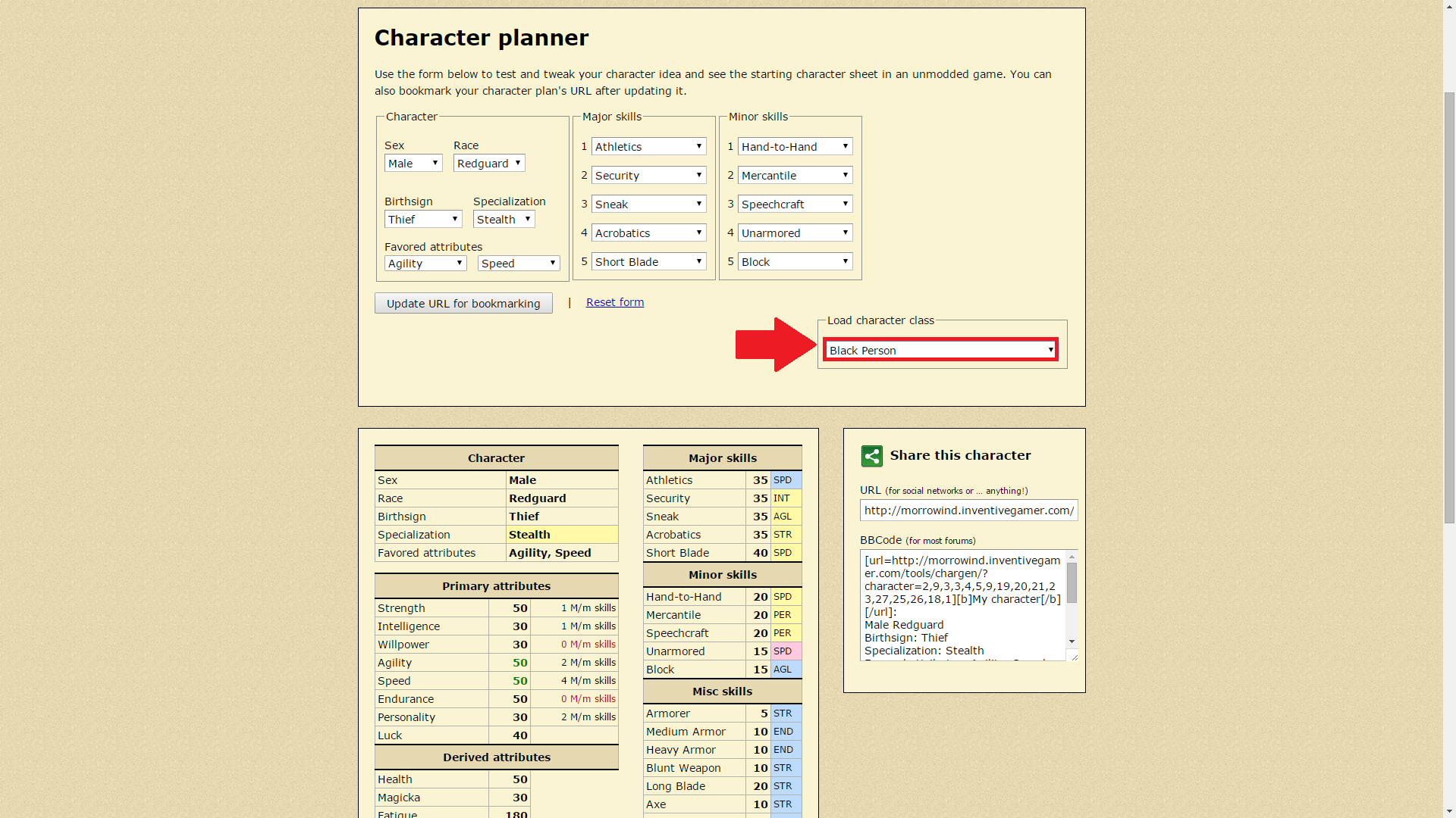 Was Using The Character Planner Found This Under Custom Classes