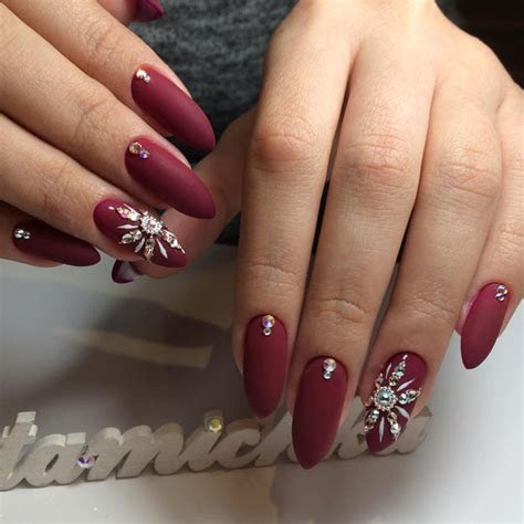matte nails maroon nails fake nails stiletto nails nail ideas