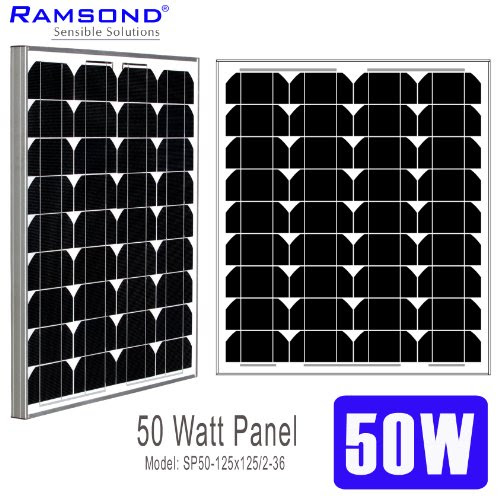 Ramsond 50 Watt Solar Panel 50w W Monocrystalline Photovoltaic PV Solar Panel Module 12V Battery Charging Charger RV 25 YEAR On Sale