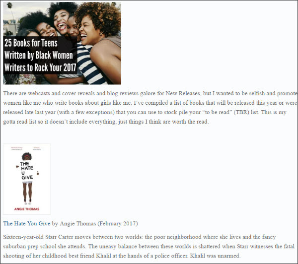 http://shannamiles.net/25-books-for-teens-by-black-women-writers-to-rock-your-2017/