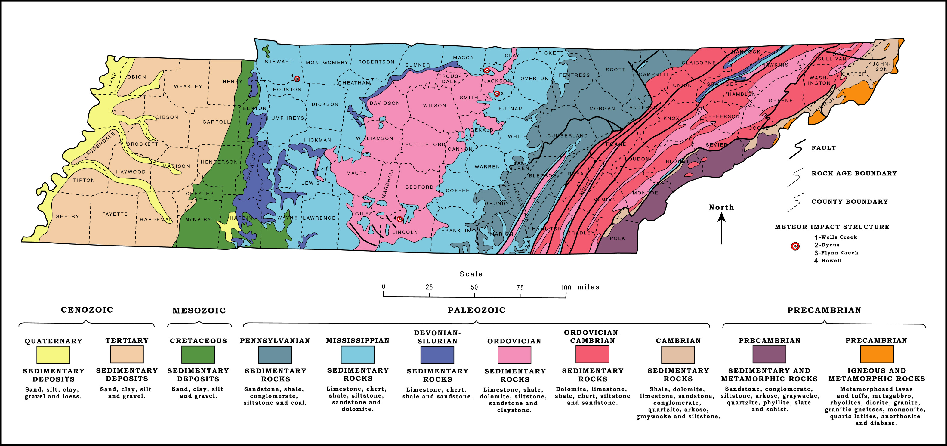 Geologic Map Of Tennessee Tennessee Fossils