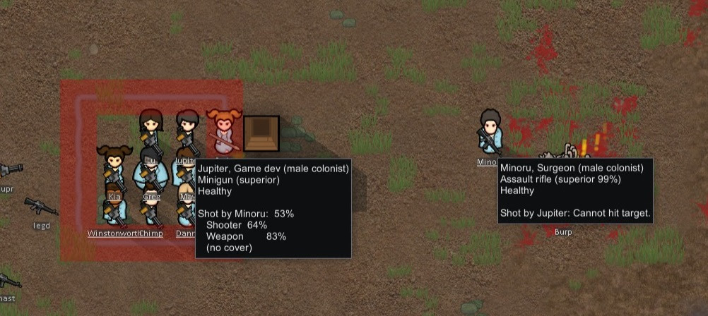 How Friendly Fire Works This Formation Will Not Friendly Fire Unless They Are Shooting At Something Within The Red Section R Rimworld