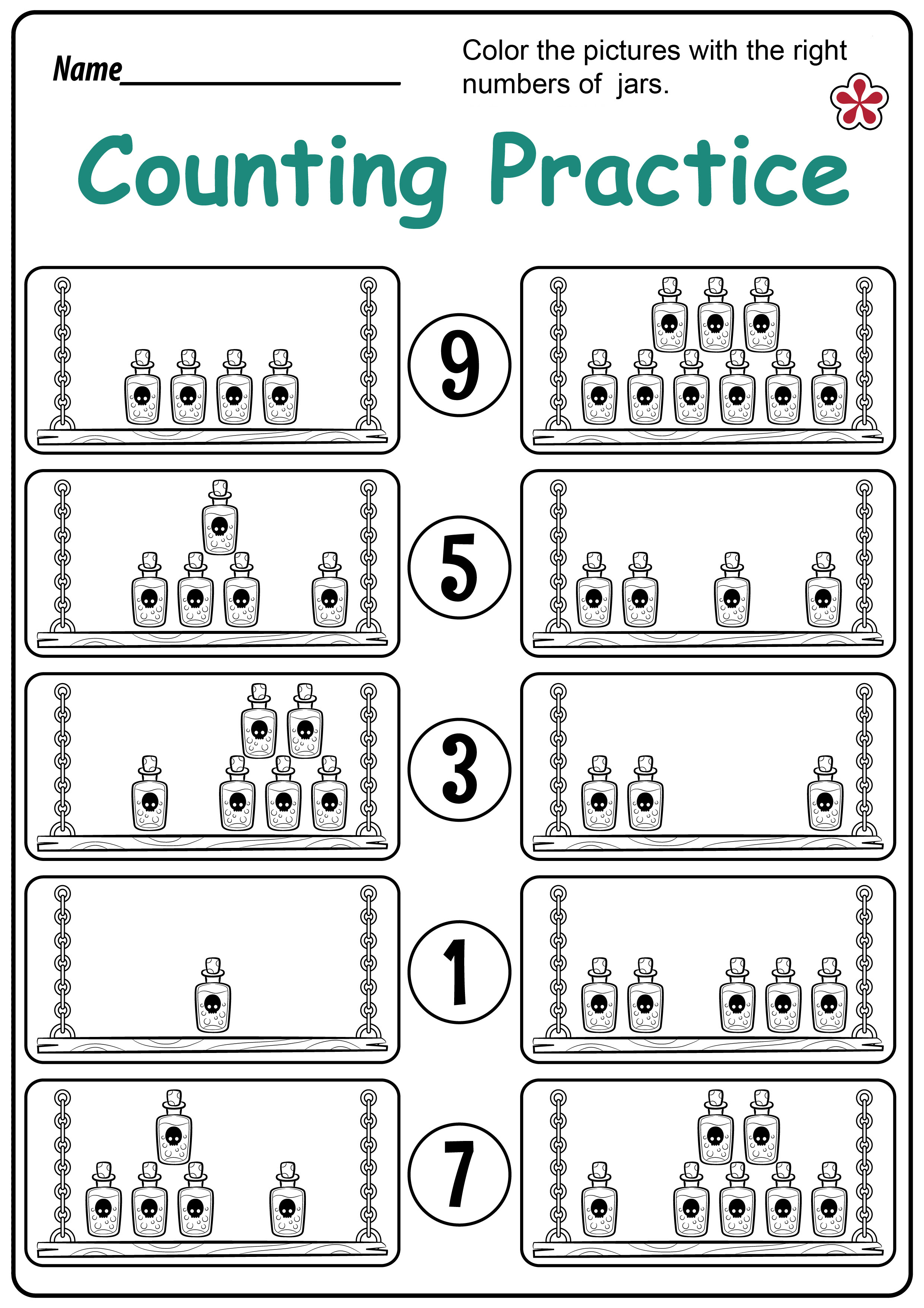 Can numbers 1 10 math worksheets