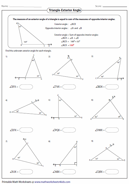 Polygon angle measures worksheet