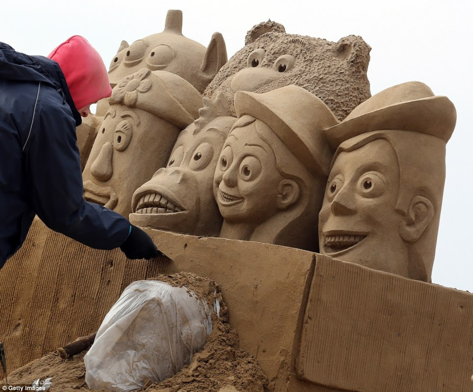 Coming alive: The characters from Pixar's Toy Story are popping out of their box all ready for the festival this Easter weekend