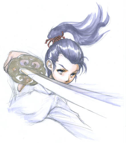 1hdrawing 刀を振る 悠々徒然